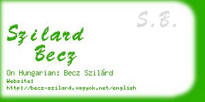 szilard becz business card